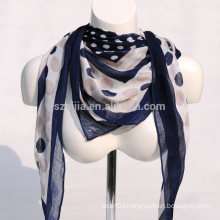 Fashion ladies dot print square cotton scarf